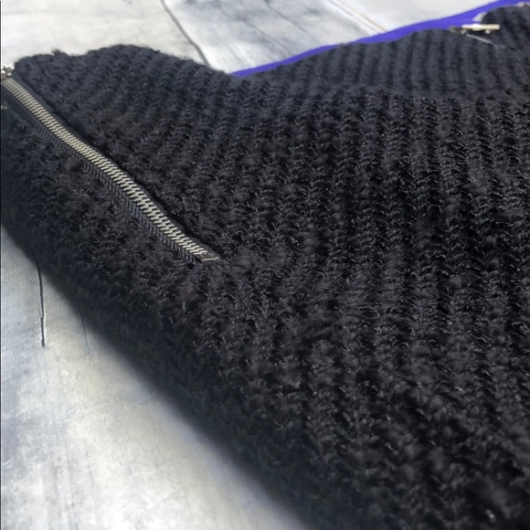 LOFT Double Zipper Black A-Line Skirt - Picture 2 of 6